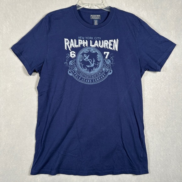 Polo Jeans Co. Ralph Lauren Other - Ralph Lauren T-Shirt Mens M Navy Blue Graphic Polo Jeans Co Anchor 67 NYC